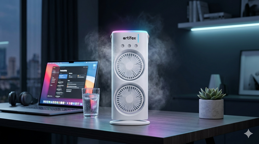 Turn Hot Days into Chill Moments with Artifax Dual Mist Portable Fan ❄️