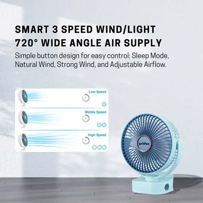 ART-B-5 Portable Rechargeable Clip Fan