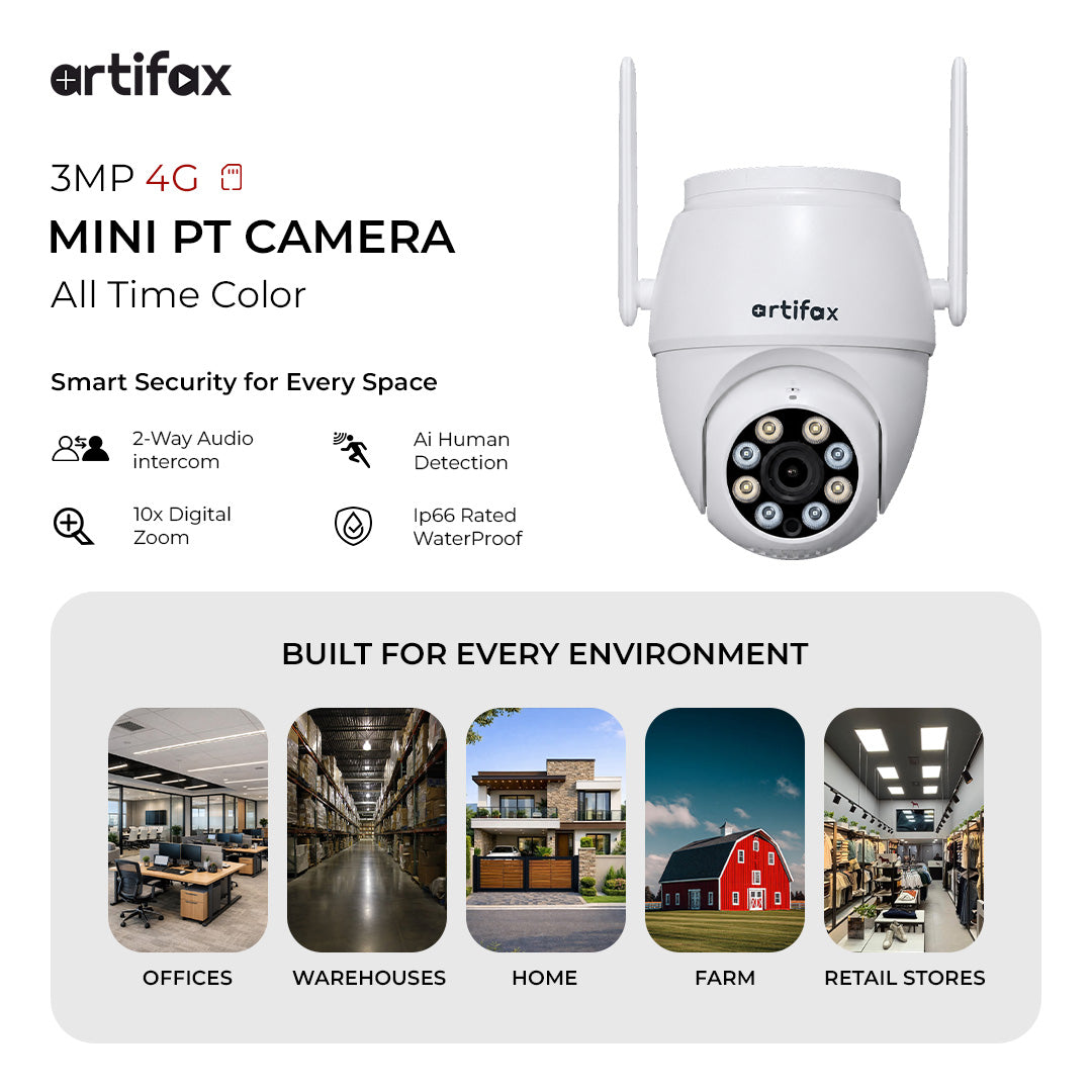 Artifax 3MP 4G Mini PT All-Time Color Camera