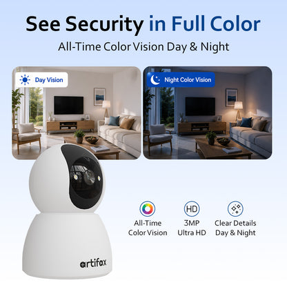 Artifax 3MP Wi-Fi All-Time Color Robot Camera