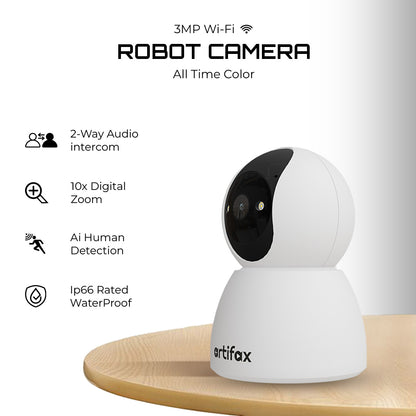 Artifax 3MP Wi-Fi All-Time Color Robot Camera