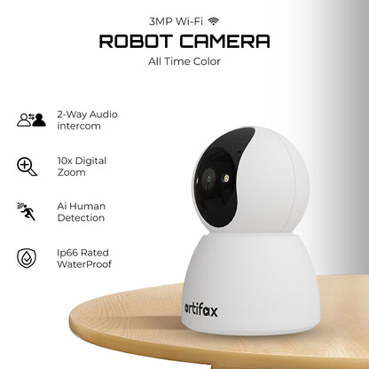 Artifax 3MP Wi-Fi All-Time Color Robot Camera